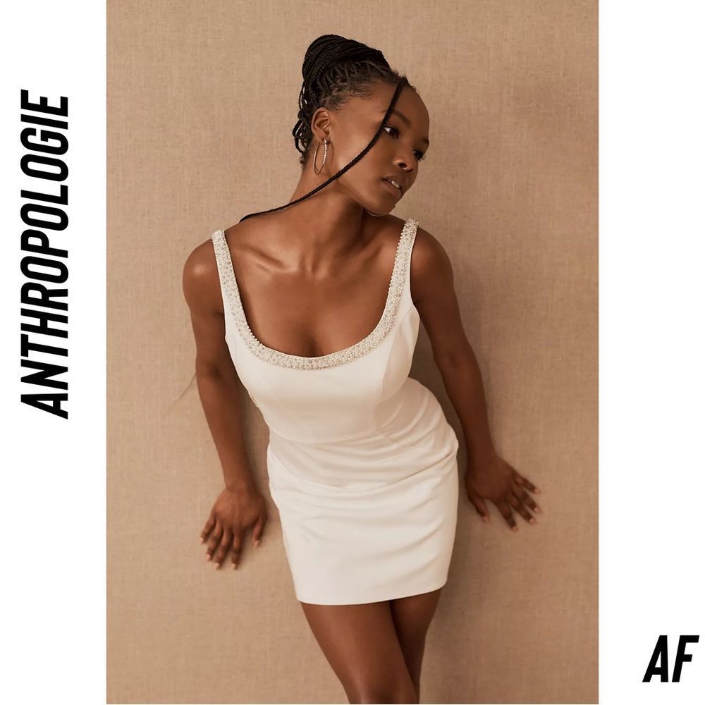 ANTHROPOLOGIE BY MAC DUGGAL SAVANNA DRESS NWT SIZE 6 WHITE